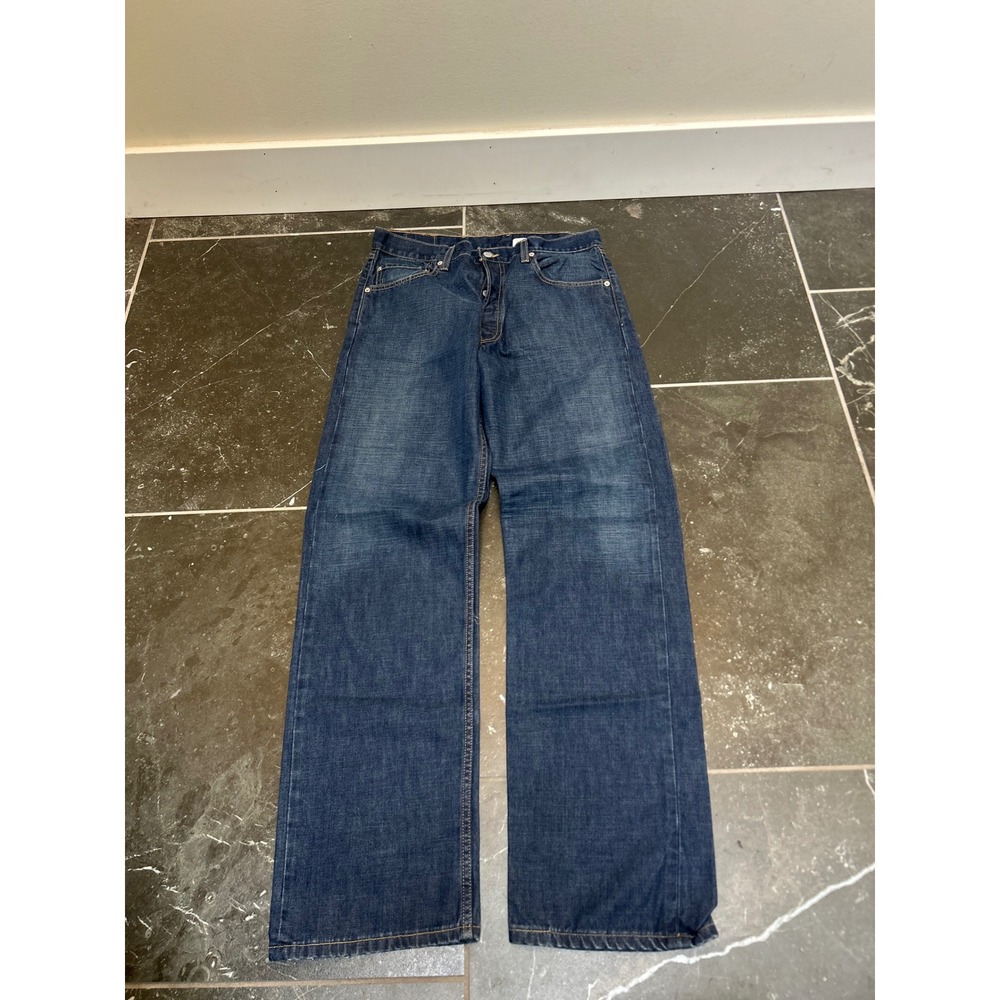 Levis Homage Jean Mens 34x34 Dark Wash Straight Leg Denim Blue Pants Button Fly